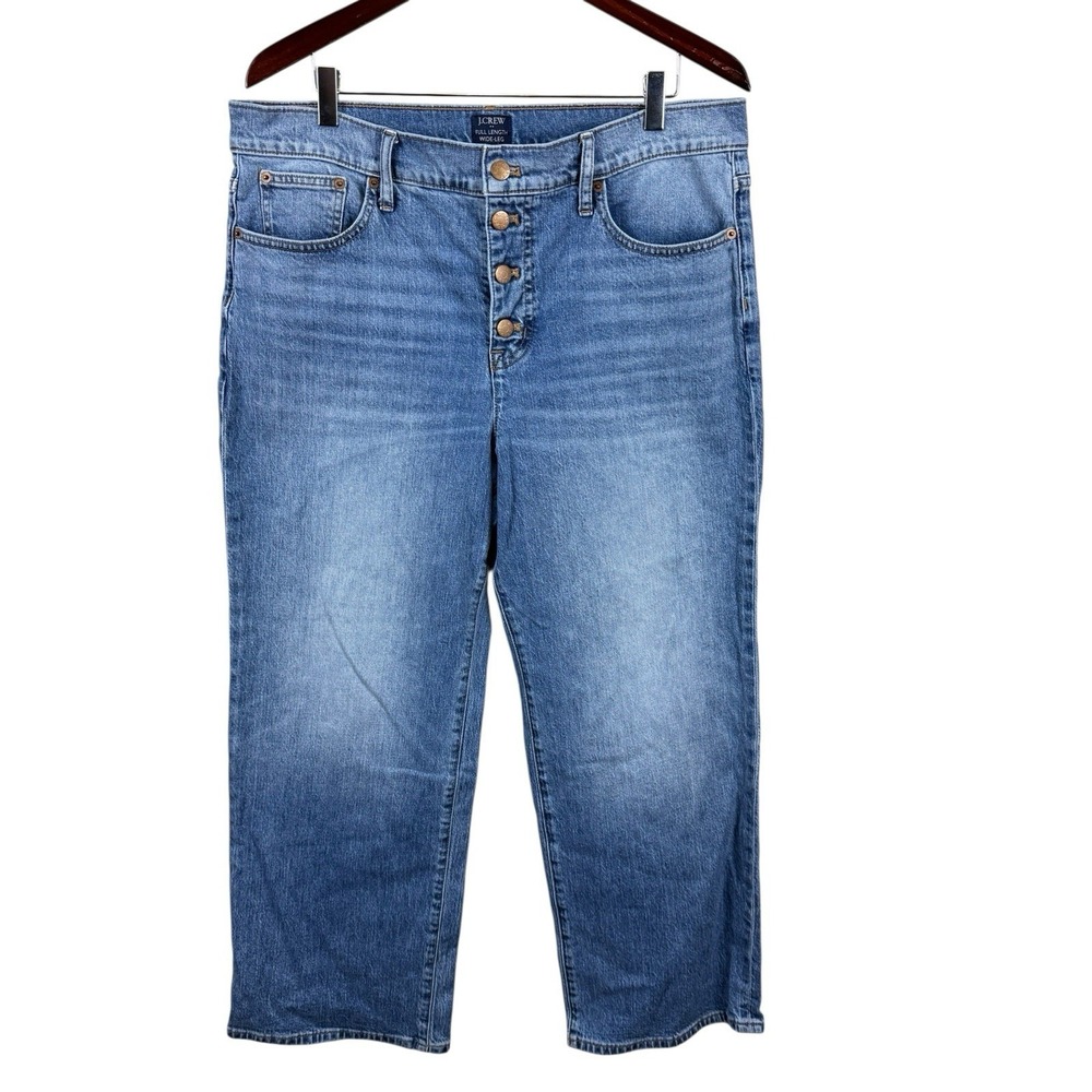 J.Crew Vintage Wide Leg Jeans Full Length Medium Wash Denim‎ 32P